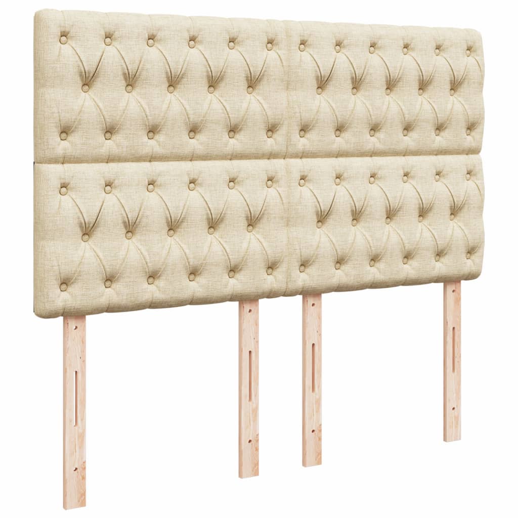 kontinentalseng med madras 140x200 cm stof cremefarvet