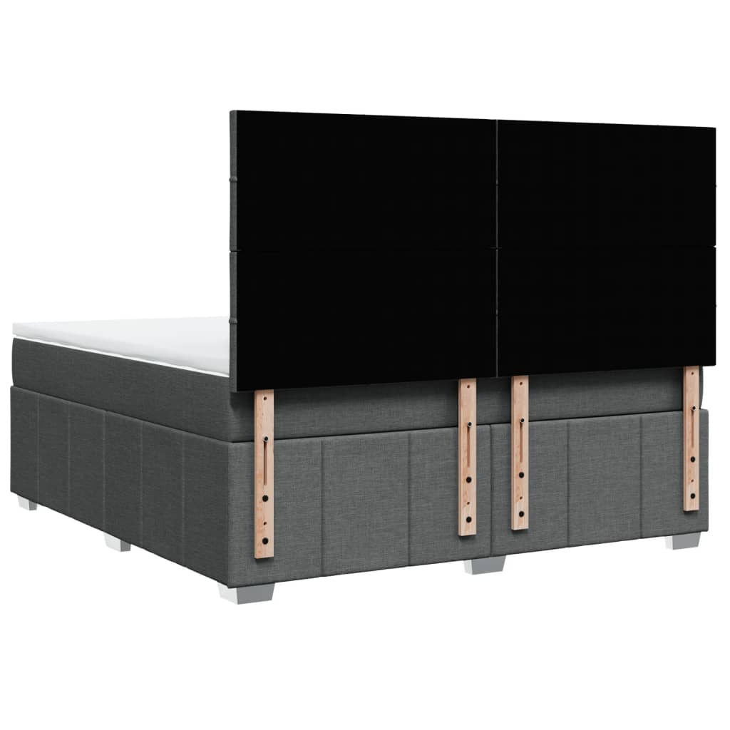 kontinentalseng med madras 180x200 cm stof mørkegrå