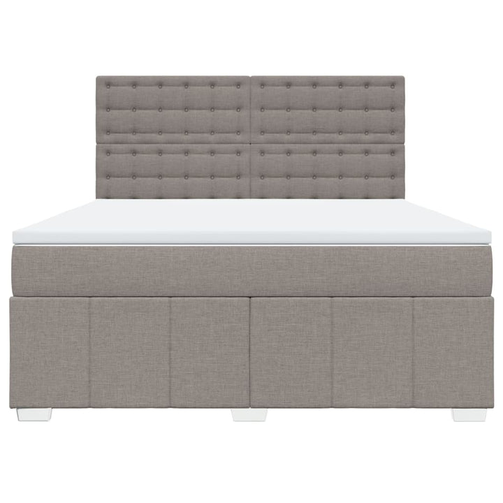 kontinentalseng med madras 180x200 cm stof gråbrun