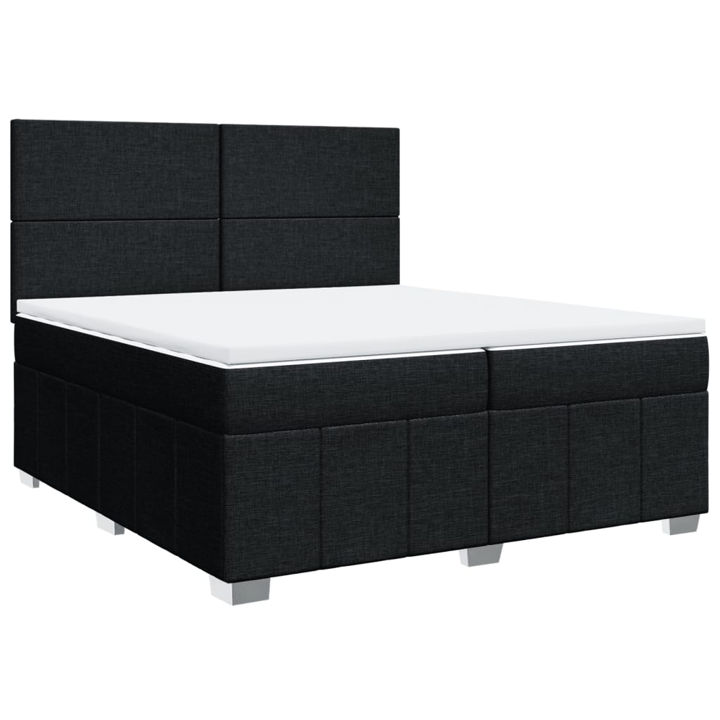 kontinentalseng med madras 200x200 cm stof sort