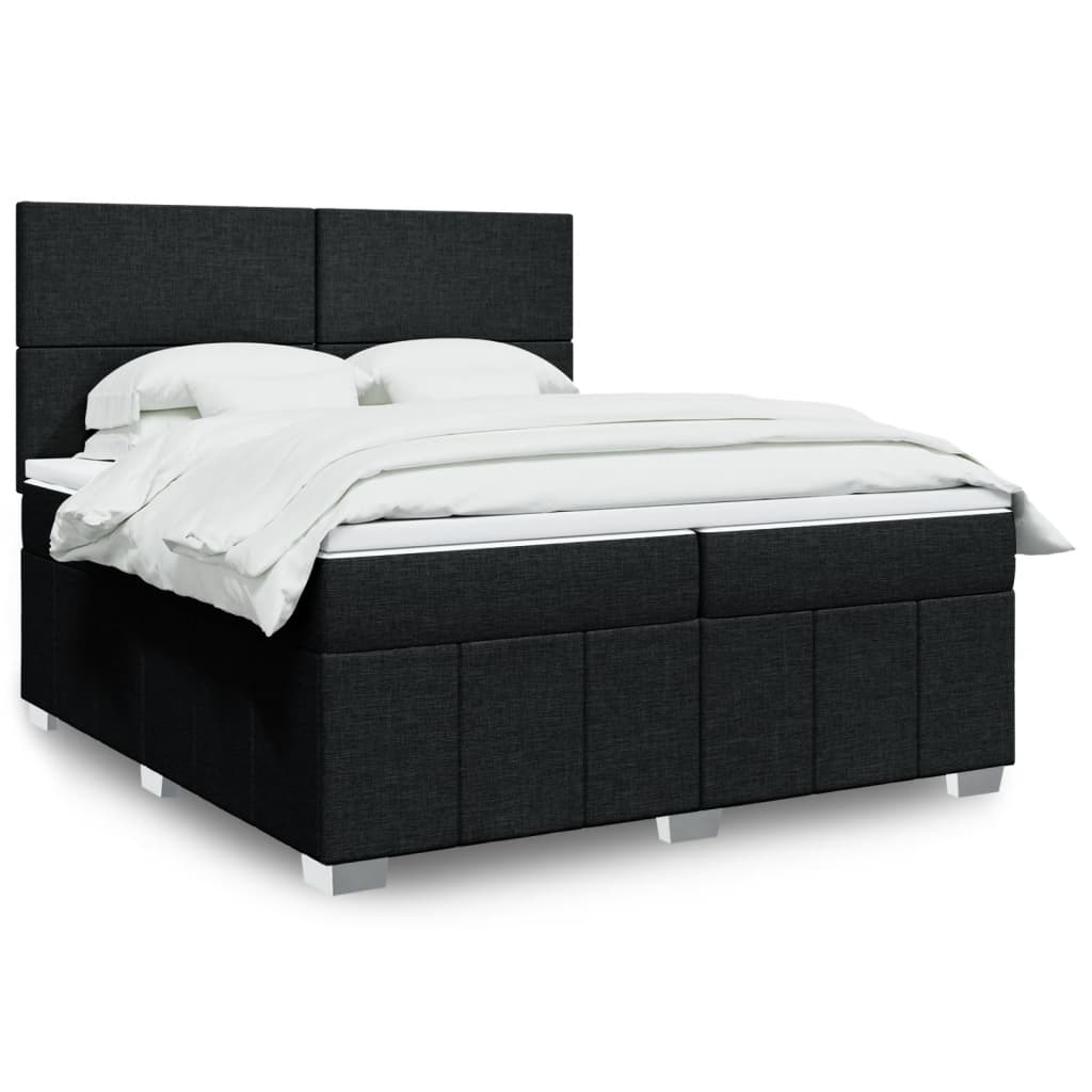 kontinentalseng med madras 200x200 cm stof sort