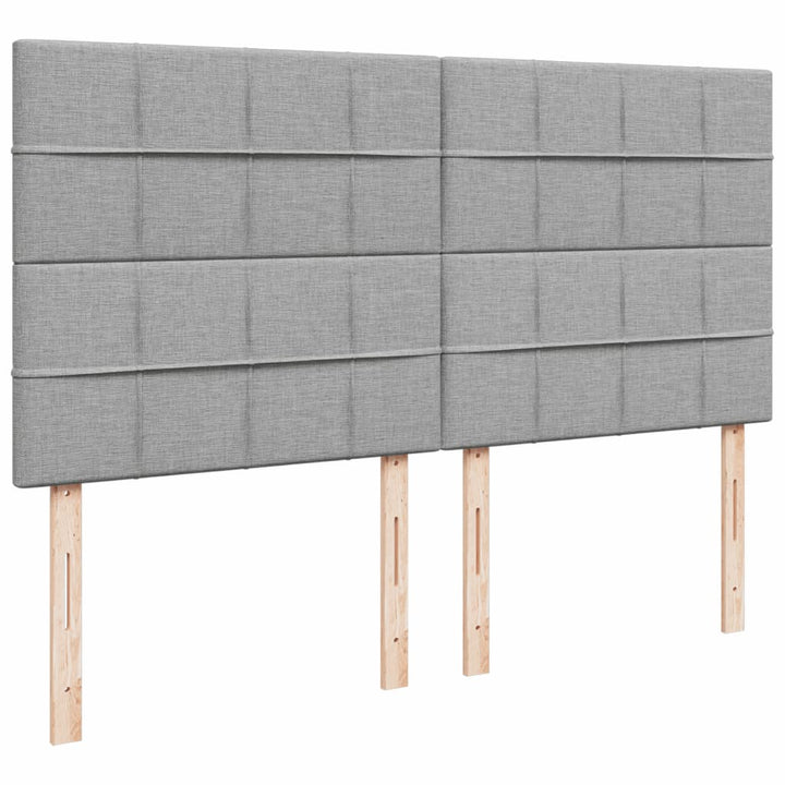 kontinentalseng med madras 200x200 cm stof lysegrå