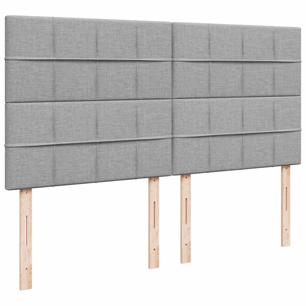 kontinentalseng med madras 200x200 cm stof lysegrå