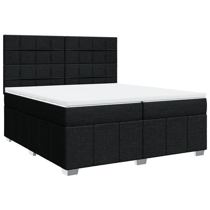 kontinentalseng med madras 200x200 cm stof sort