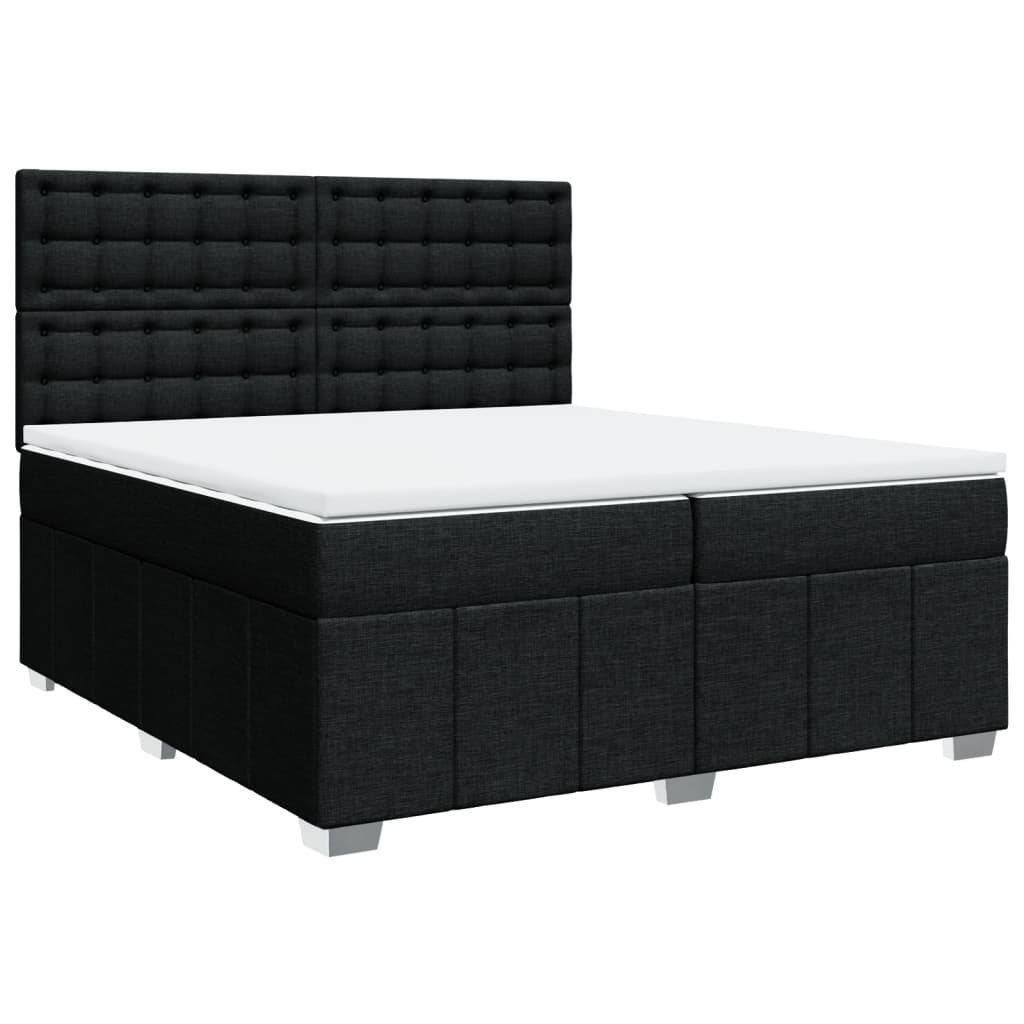 kontinentalseng med madras 200x200 cm stof sort
