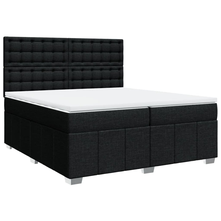 kontinentalseng med madras 200x200 cm stof sort