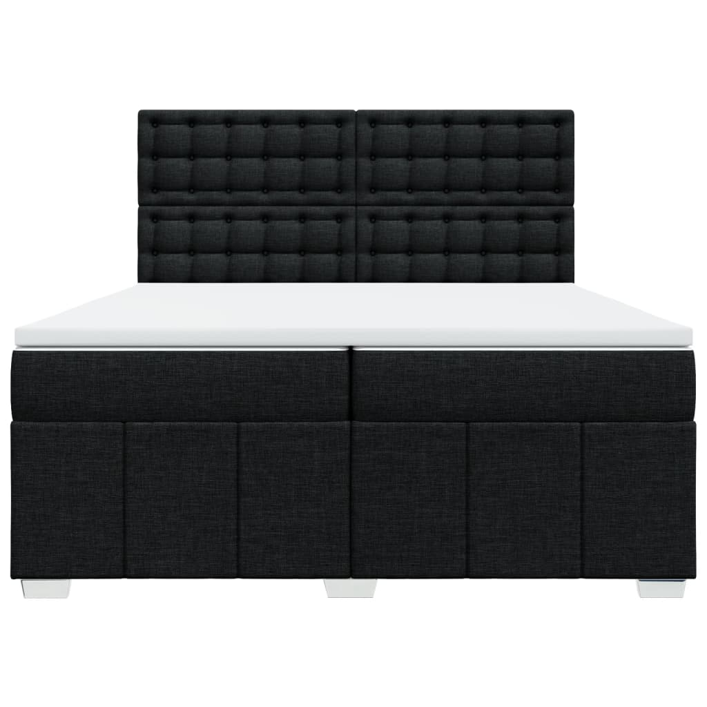 kontinentalseng med madras 200x200 cm stof sort