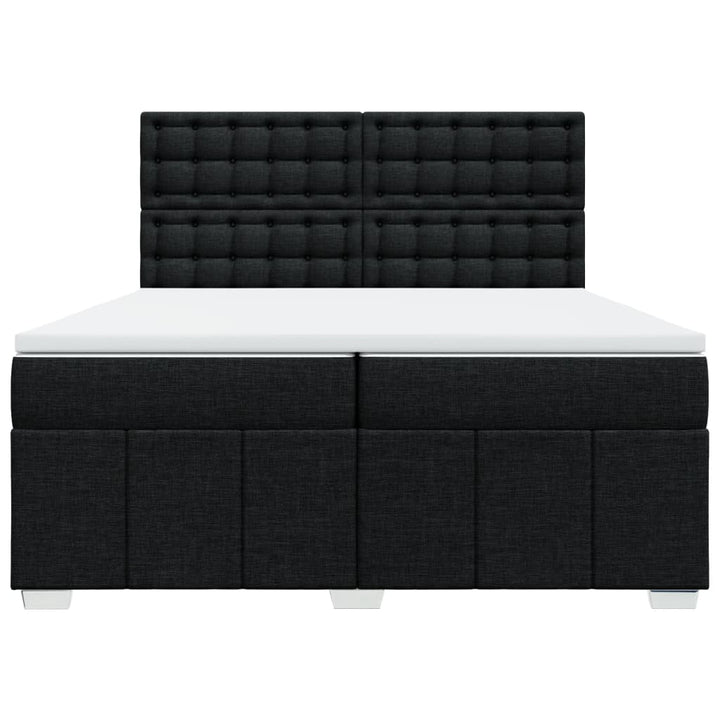 kontinentalseng med madras 200x200 cm stof sort