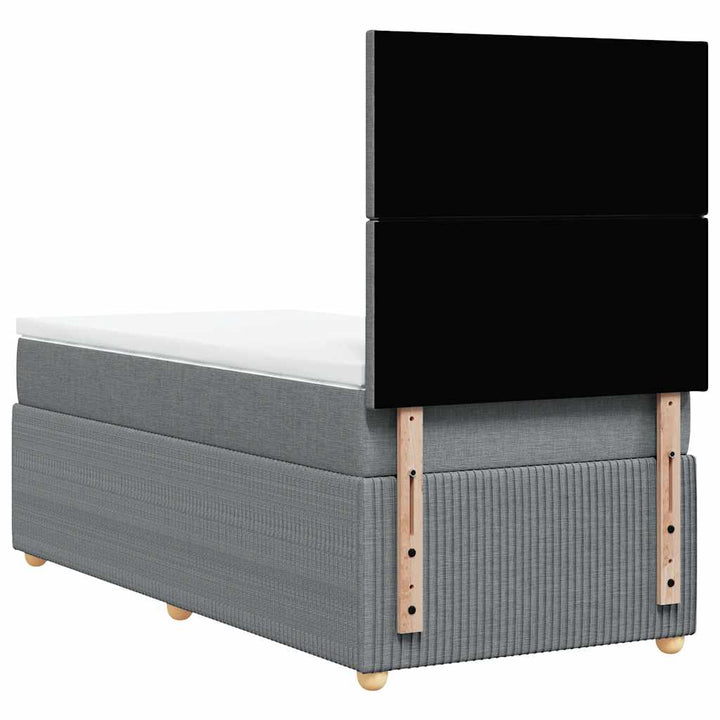 kontinentalseng 80x200 cm stof lysegrå