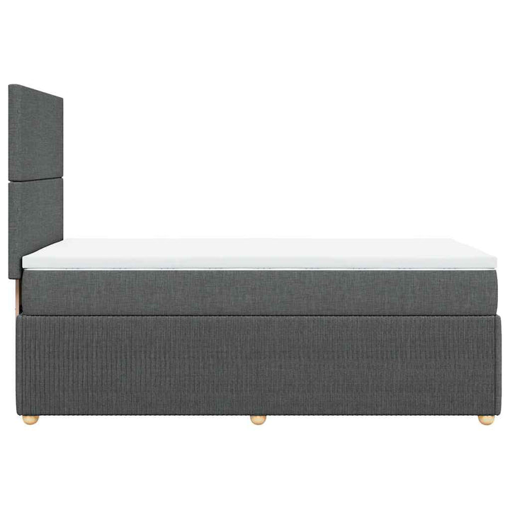 kontinentalseng med madras 80x200 cm stof mørkegrå