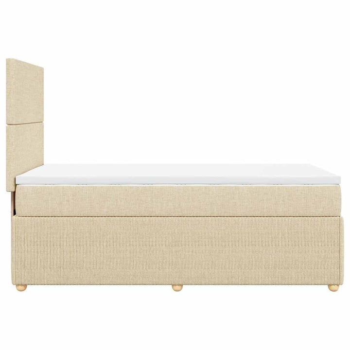 kontinentalseng med madras 80x200 cm stof cremefarvet