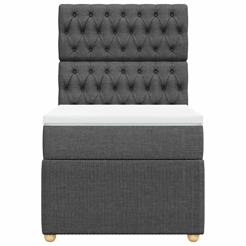 kontinentalseng med madras 80x200 cm stof mørkegrå