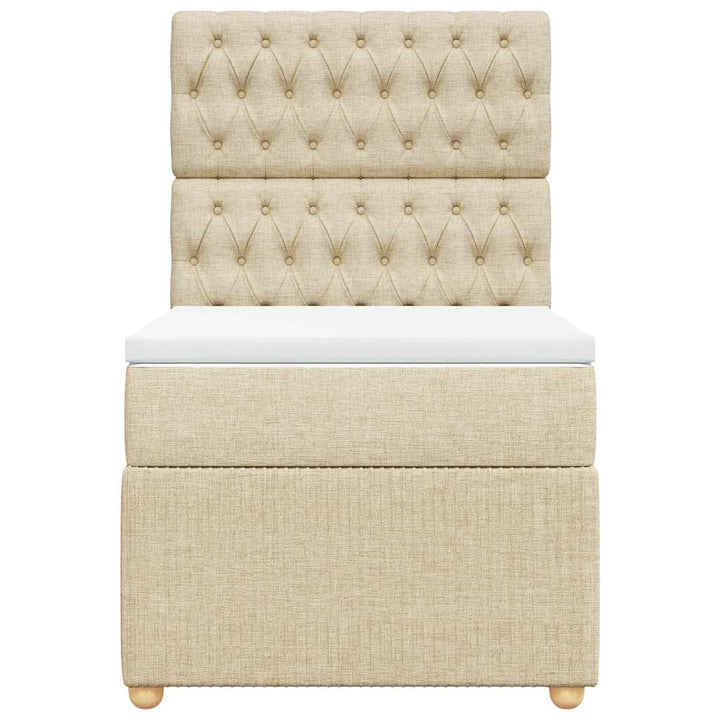 kontinentalseng med madras 80x200 cm stof cremefarvet