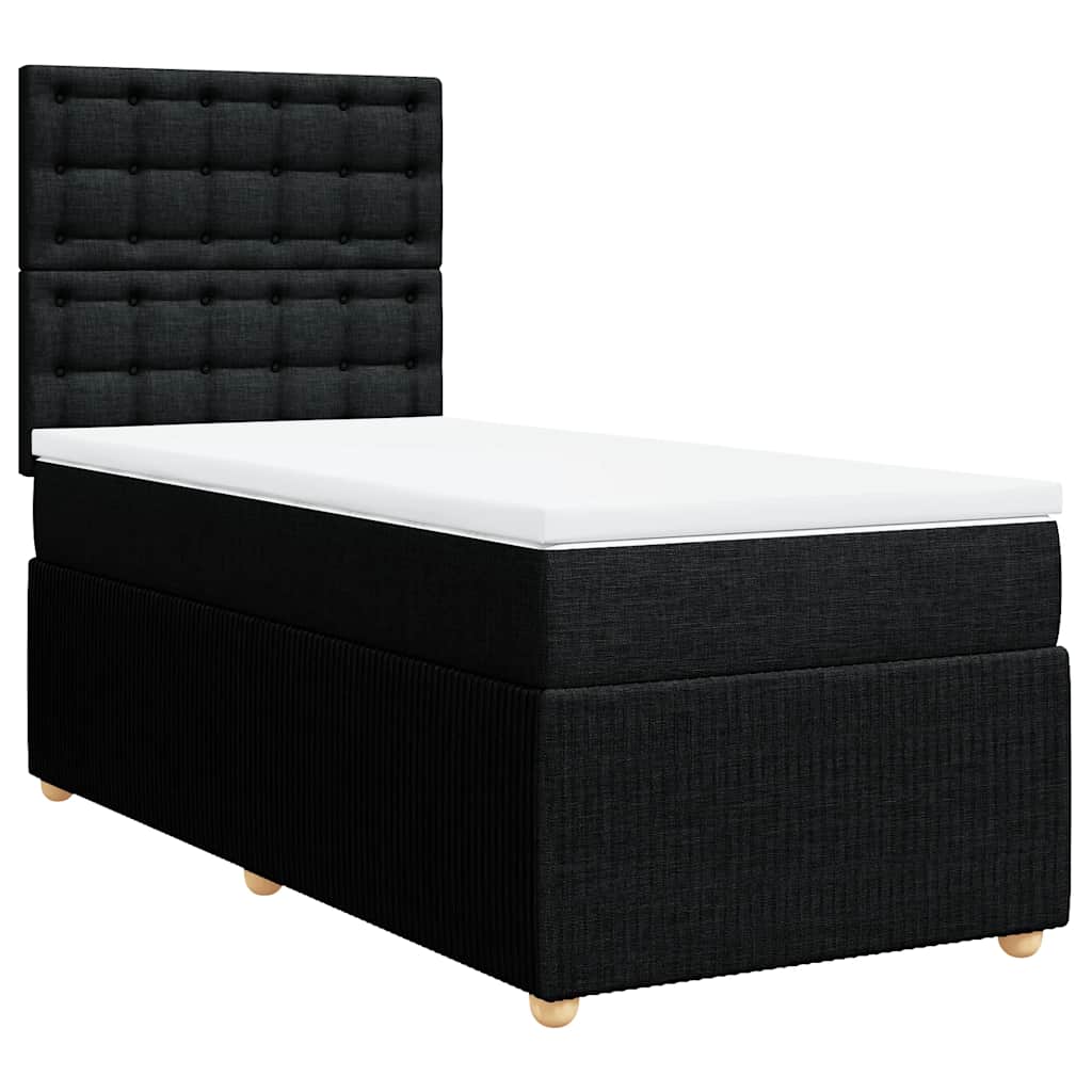 kontinentalseng med madras 80x200 cm stof sort