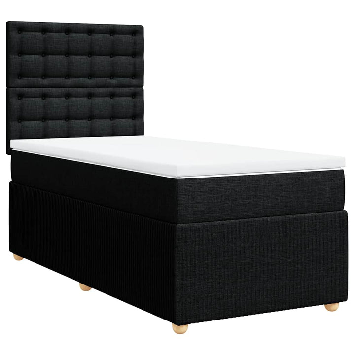 kontinentalseng med madras 80x200 cm stof sort