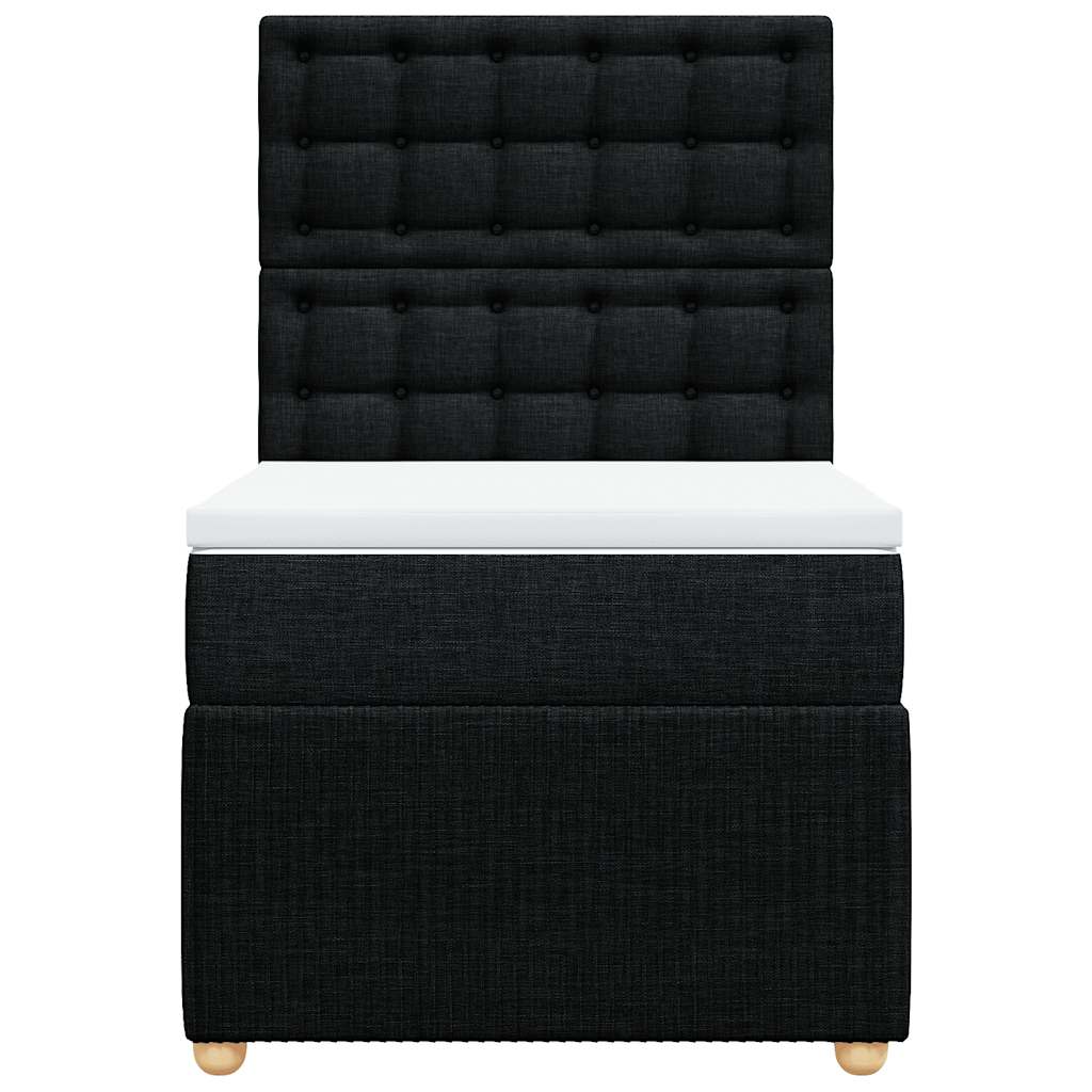 kontinentalseng med madras 80x200 cm stof sort