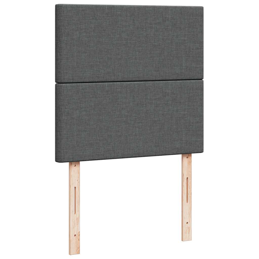 kontinentalseng med madras 90x190 cm stof mørkegrå