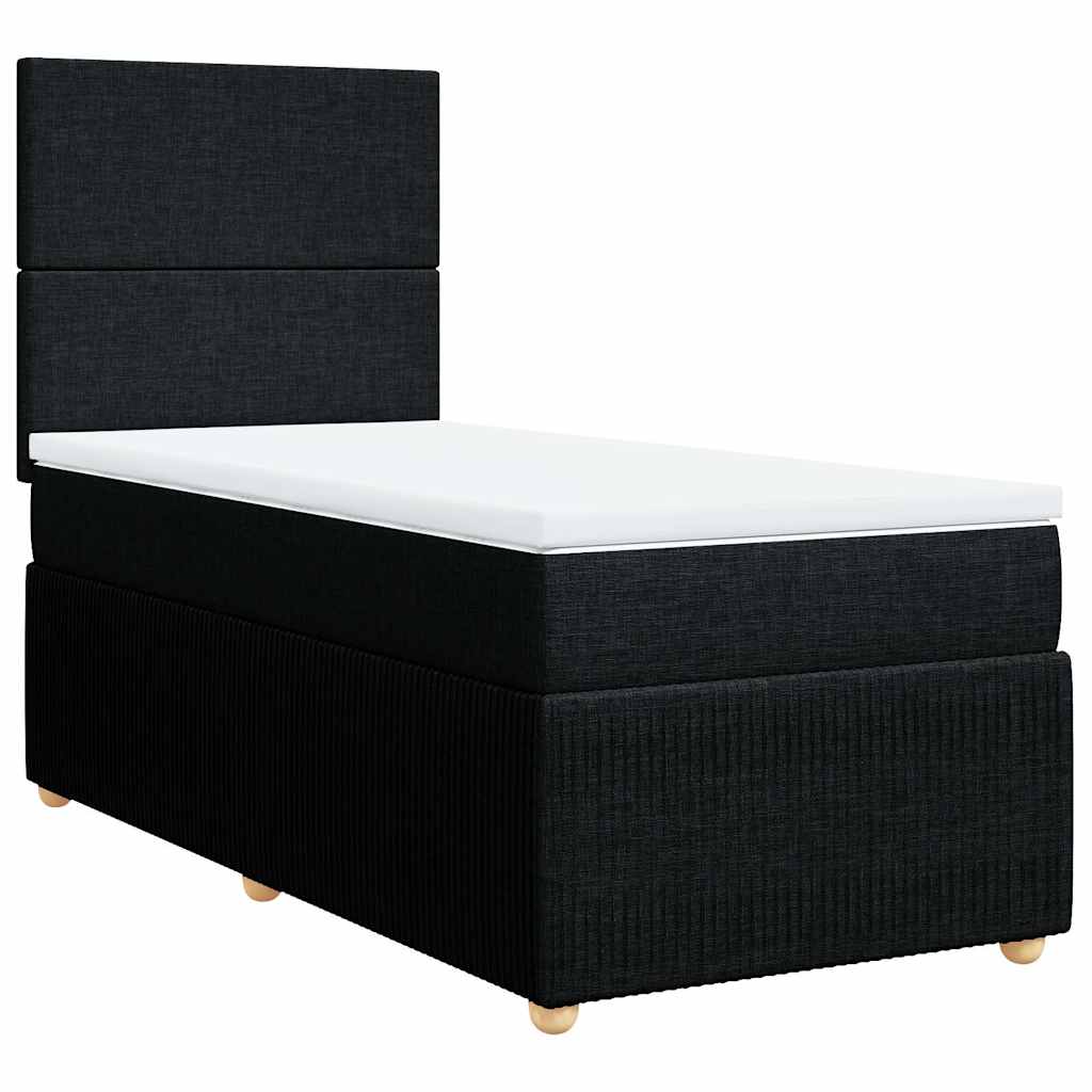 kontinentalseng med madras 90x190 cm stof sort