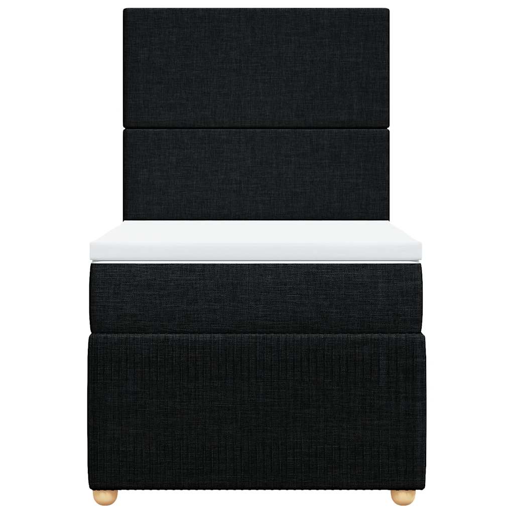 kontinentalseng med madras 90x190 cm stof sort