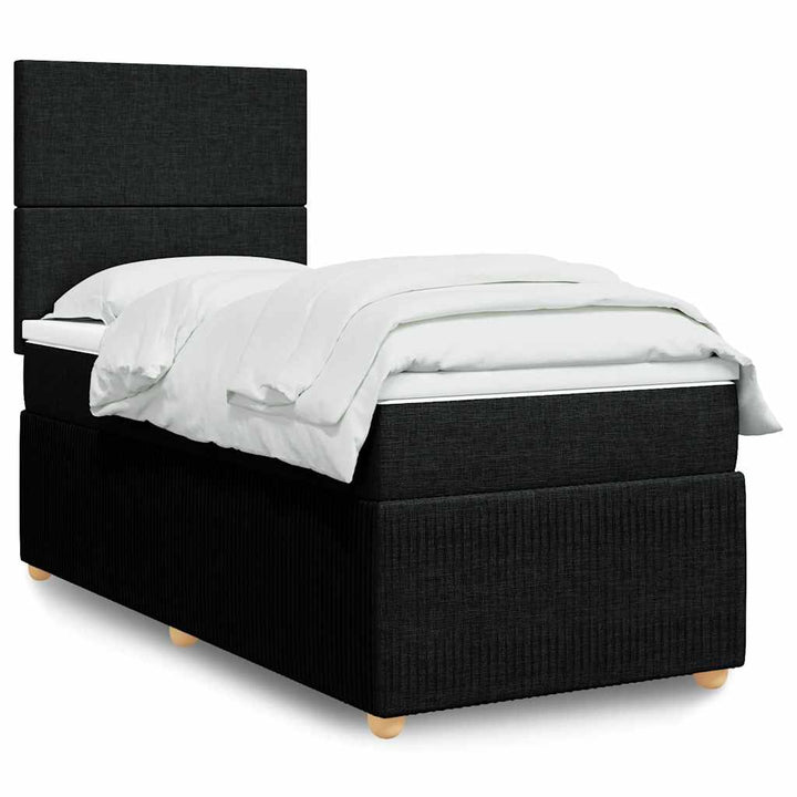 kontinentalseng med madras 90x190 cm stof sort