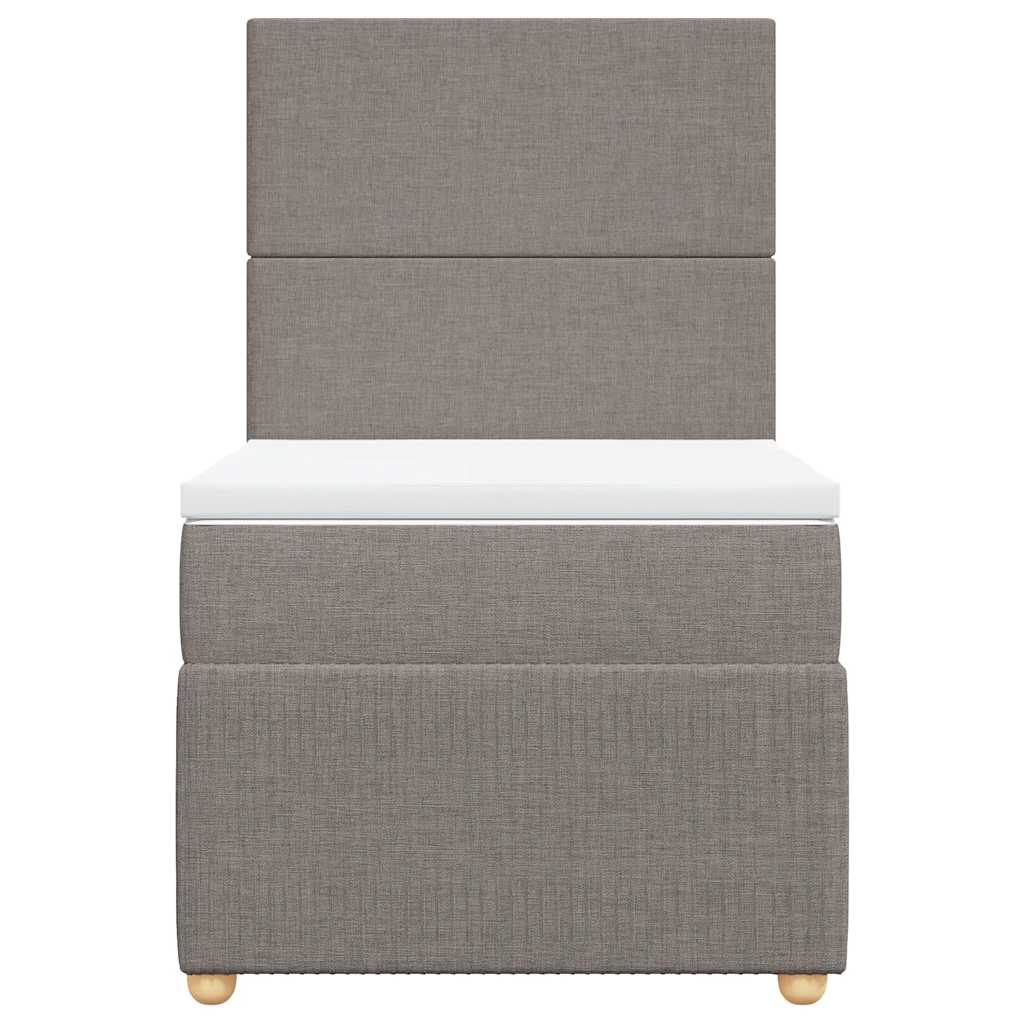 kontinentalseng med madras 90x190 cm stof gråbrun