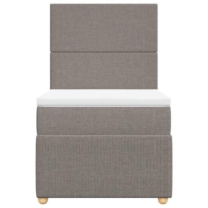kontinentalseng med madras 90x190 cm stof gråbrun