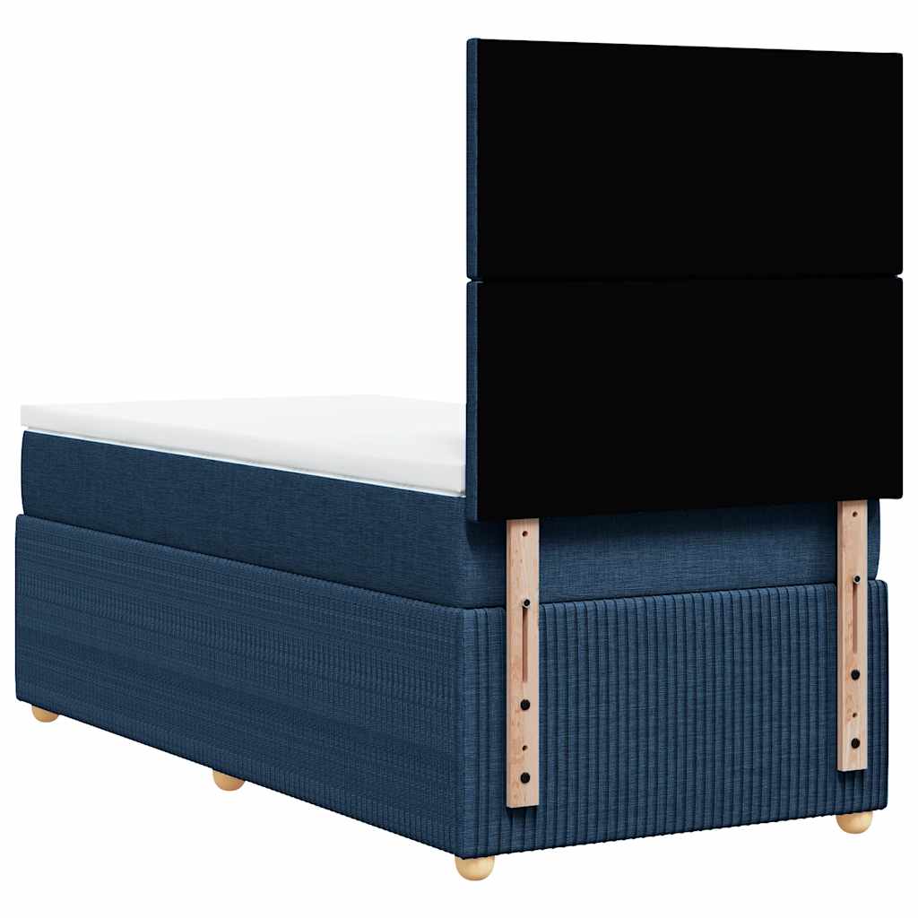 kontinentalseng med madras 90x190 cm stof blå