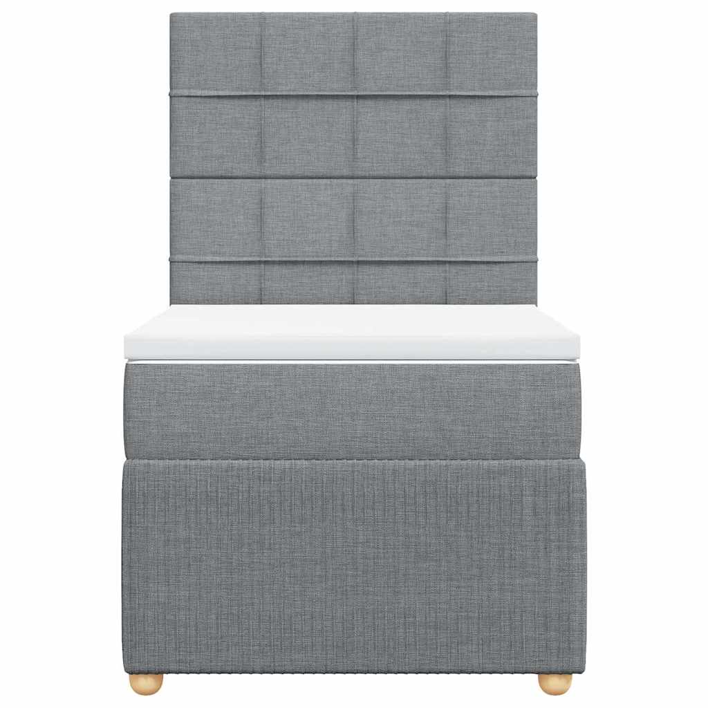 kontinentalseng med madras 90x190 cm stof lysegrå