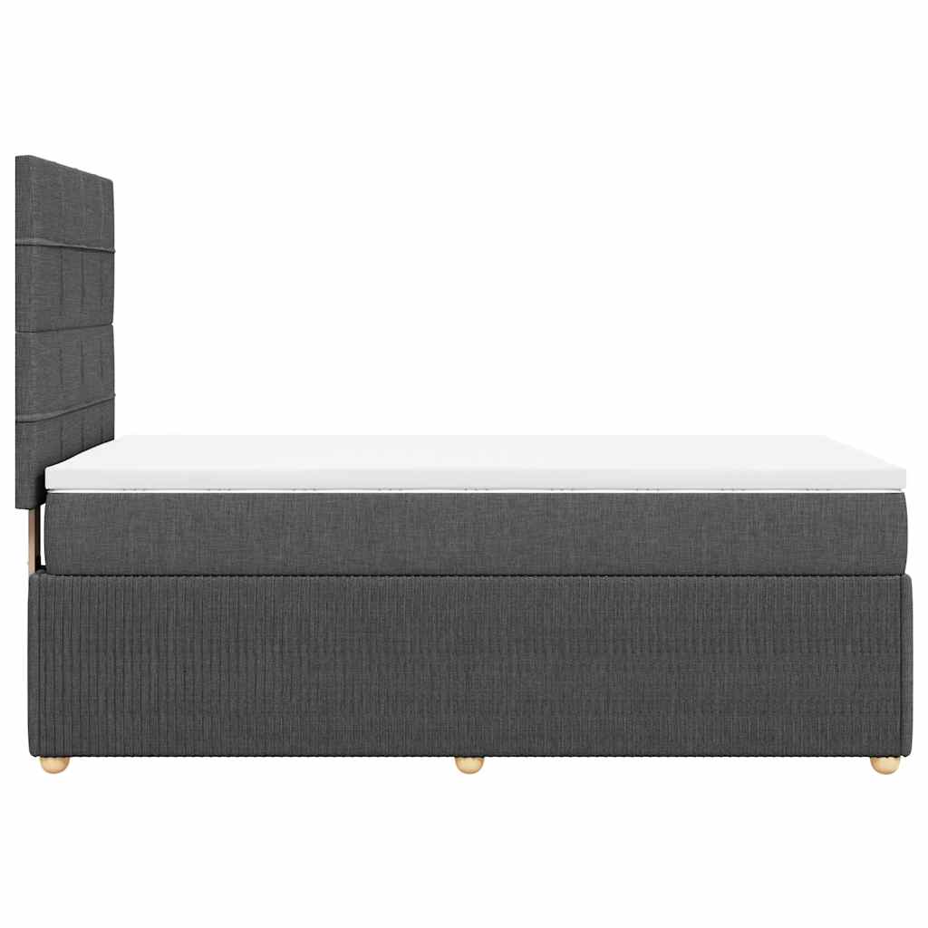 kontinentalseng med madras 90x190 cm stof mørkegrå