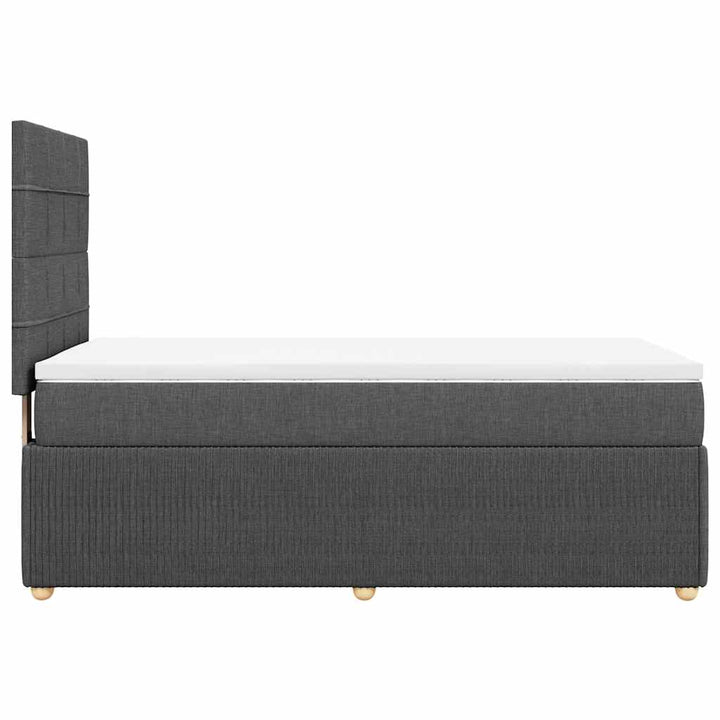 kontinentalseng med madras 90x190 cm stof mørkegrå