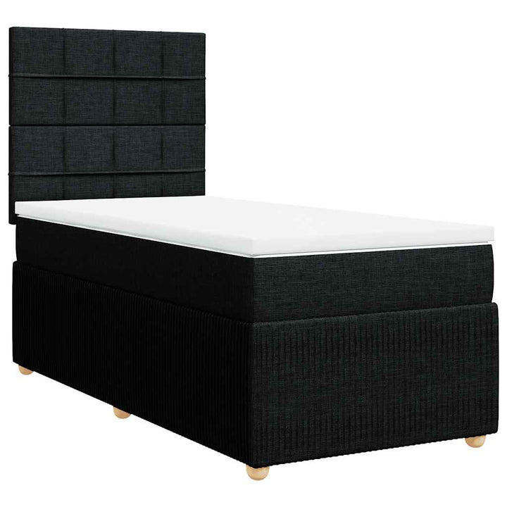 kontinentalseng med madras 90x190 cm stof sort