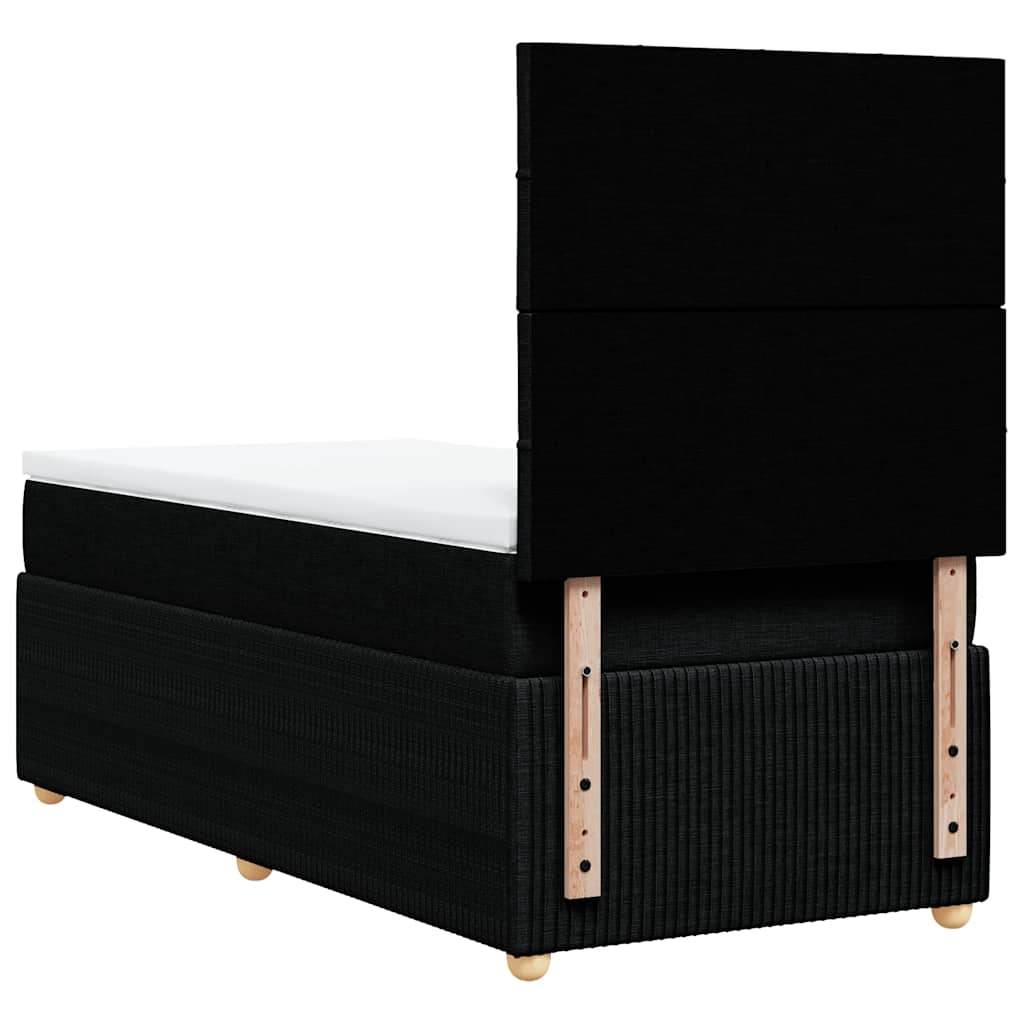kontinentalseng med madras 90x190 cm stof sort