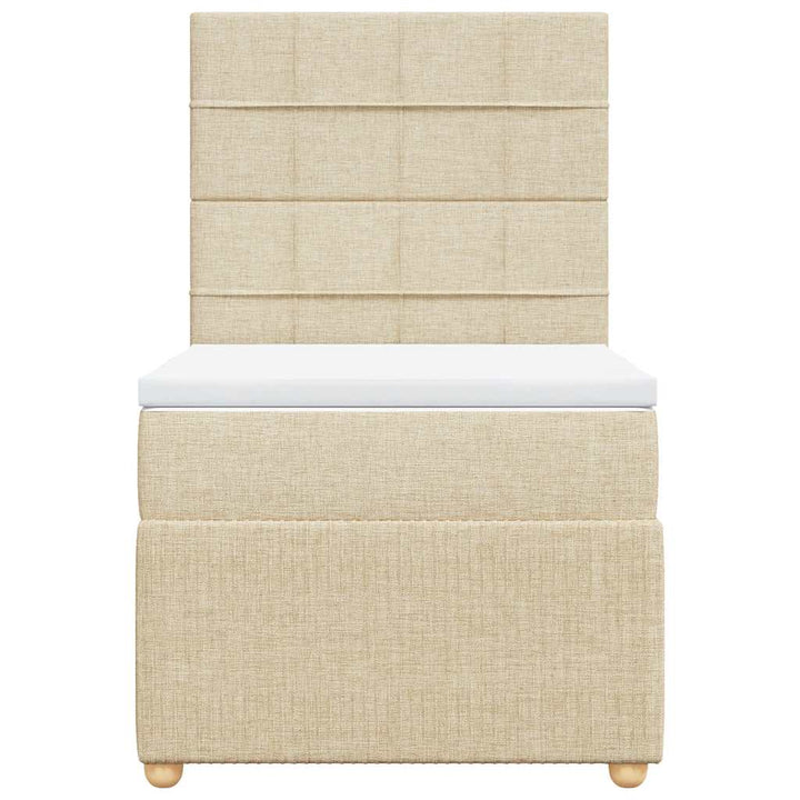 kontinentalseng med madras 90x190 cm stof cremefarvet