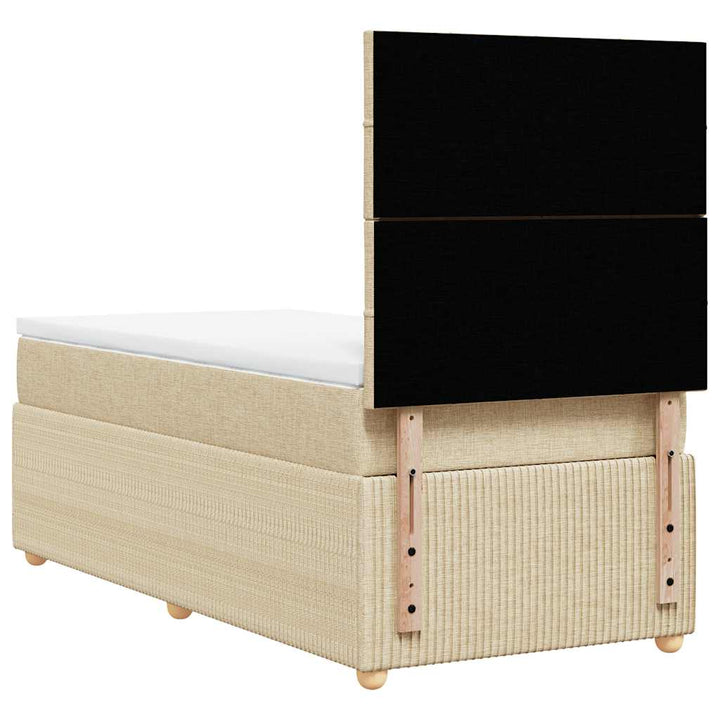 kontinentalseng med madras 90x190 cm stof cremefarvet