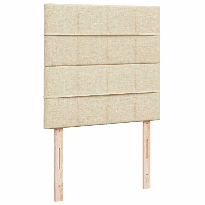 kontinentalseng med madras 90x190 cm stof cremefarvet