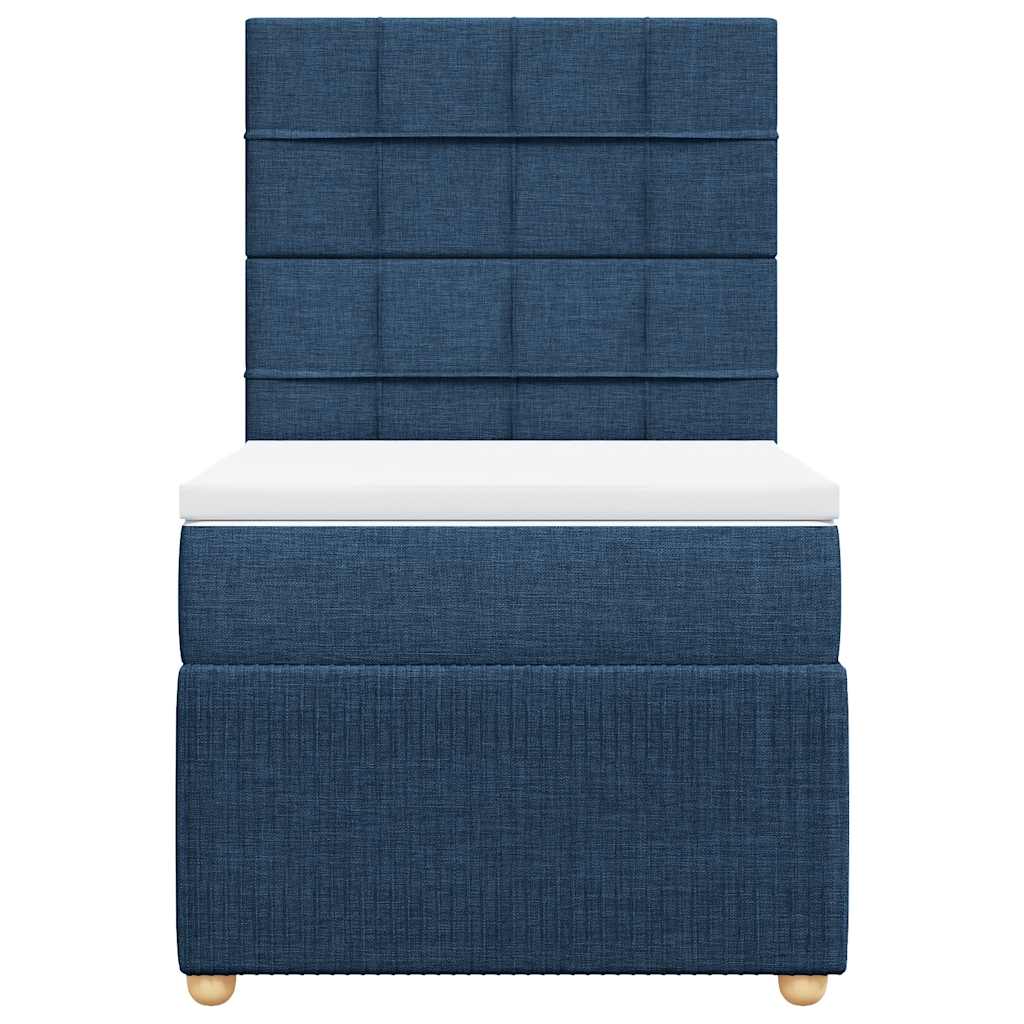 kontinentalseng med madras 90x190 cm stof blå