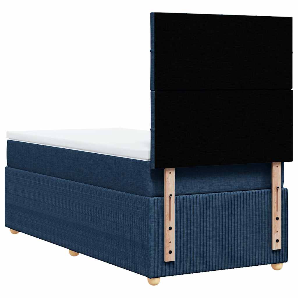 kontinentalseng med madras 90x190 cm stof blå