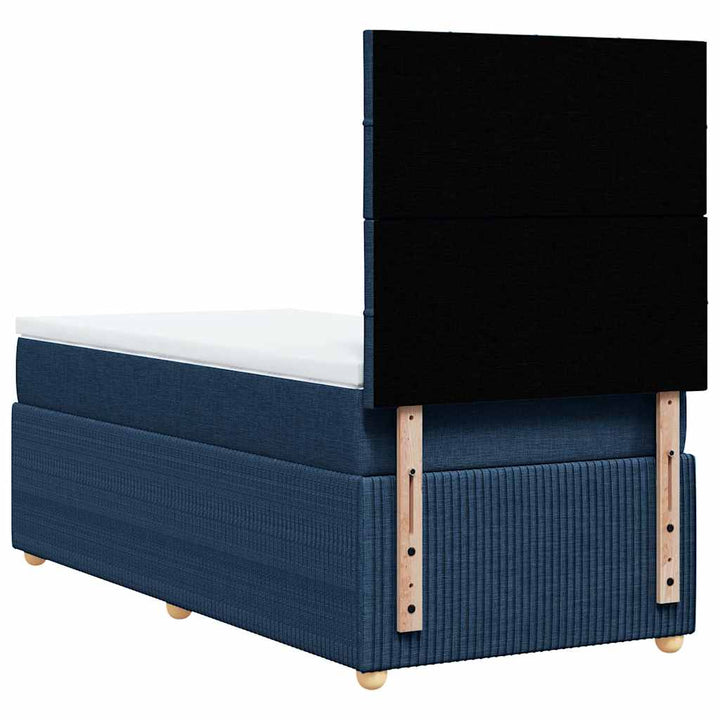 kontinentalseng med madras 90x190 cm stof blå