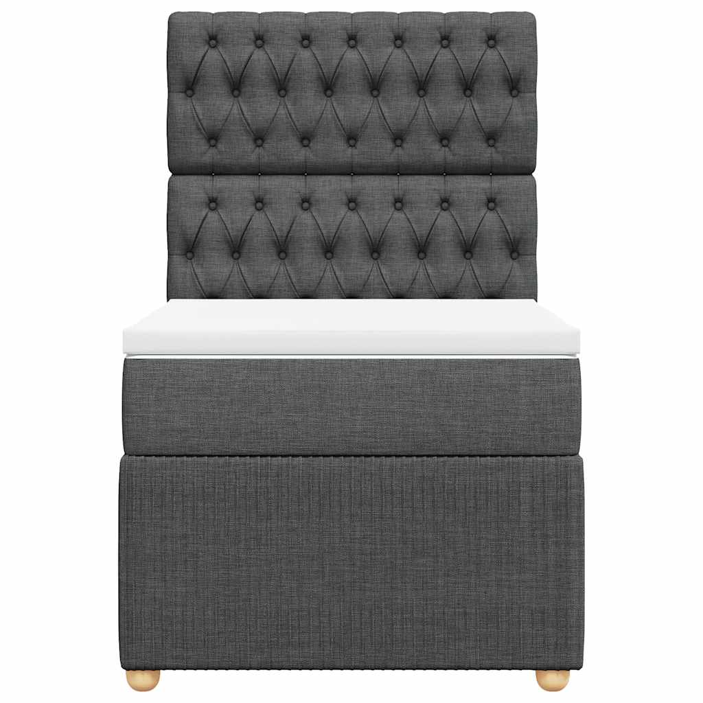 kontinentalseng med madras 90x190 cm stof mørkegrå