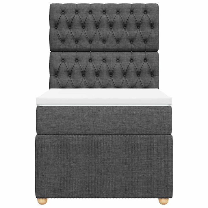 kontinentalseng med madras 90x190 cm stof mørkegrå