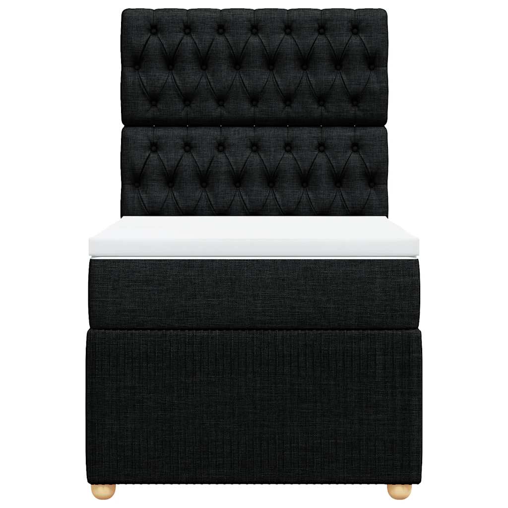 kontinentalseng med madras 90x190 cm stof sort