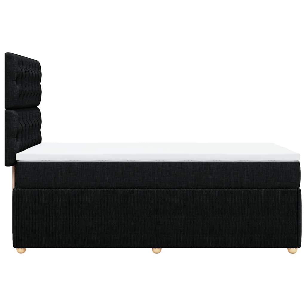 kontinentalseng med madras 90x190 cm stof sort