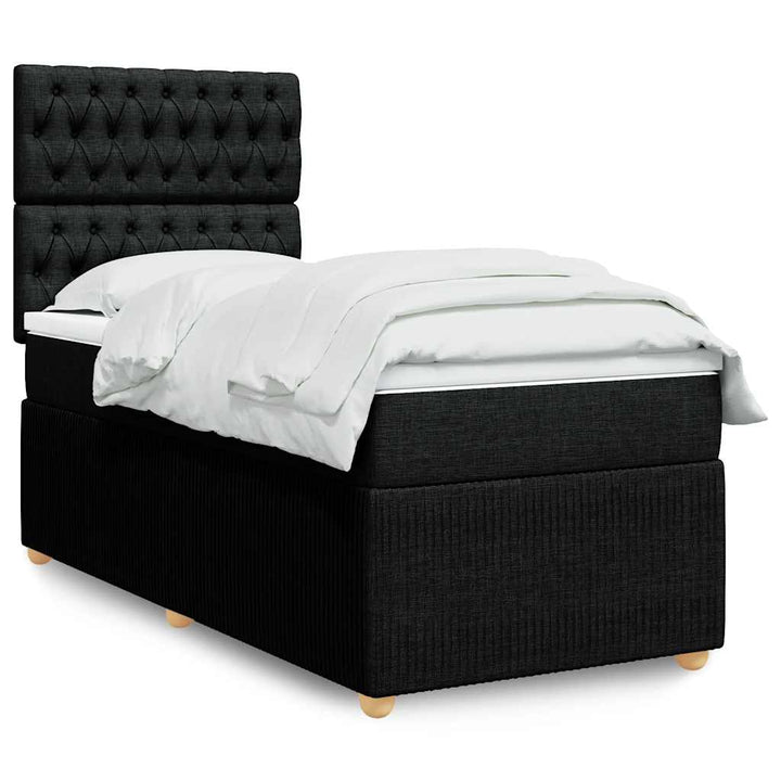 kontinentalseng med madras 90x190 cm stof sort