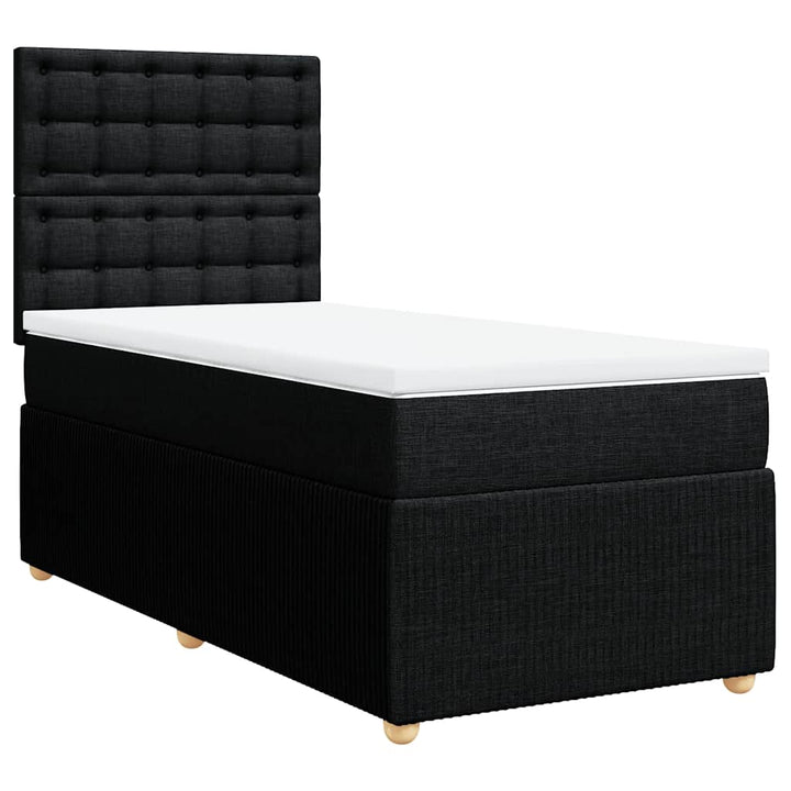 kontinentalseng med madras 90x190 cm stof sort