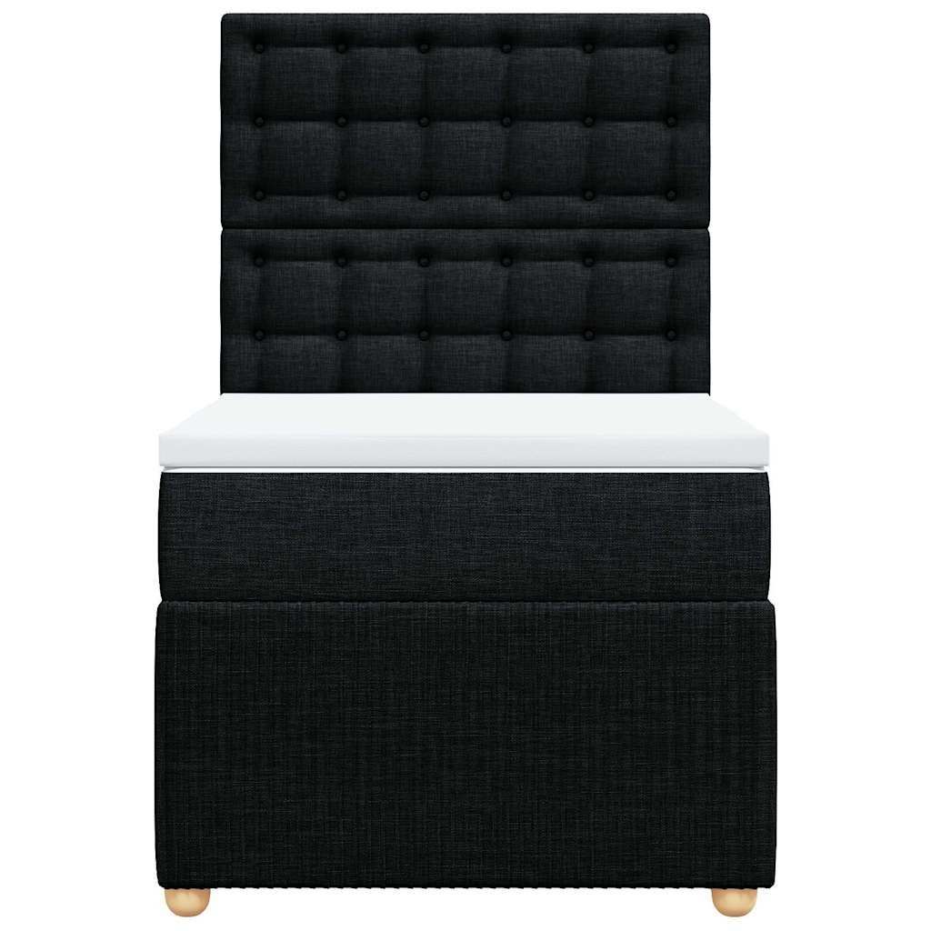 kontinentalseng med madras 90x190 cm stof sort