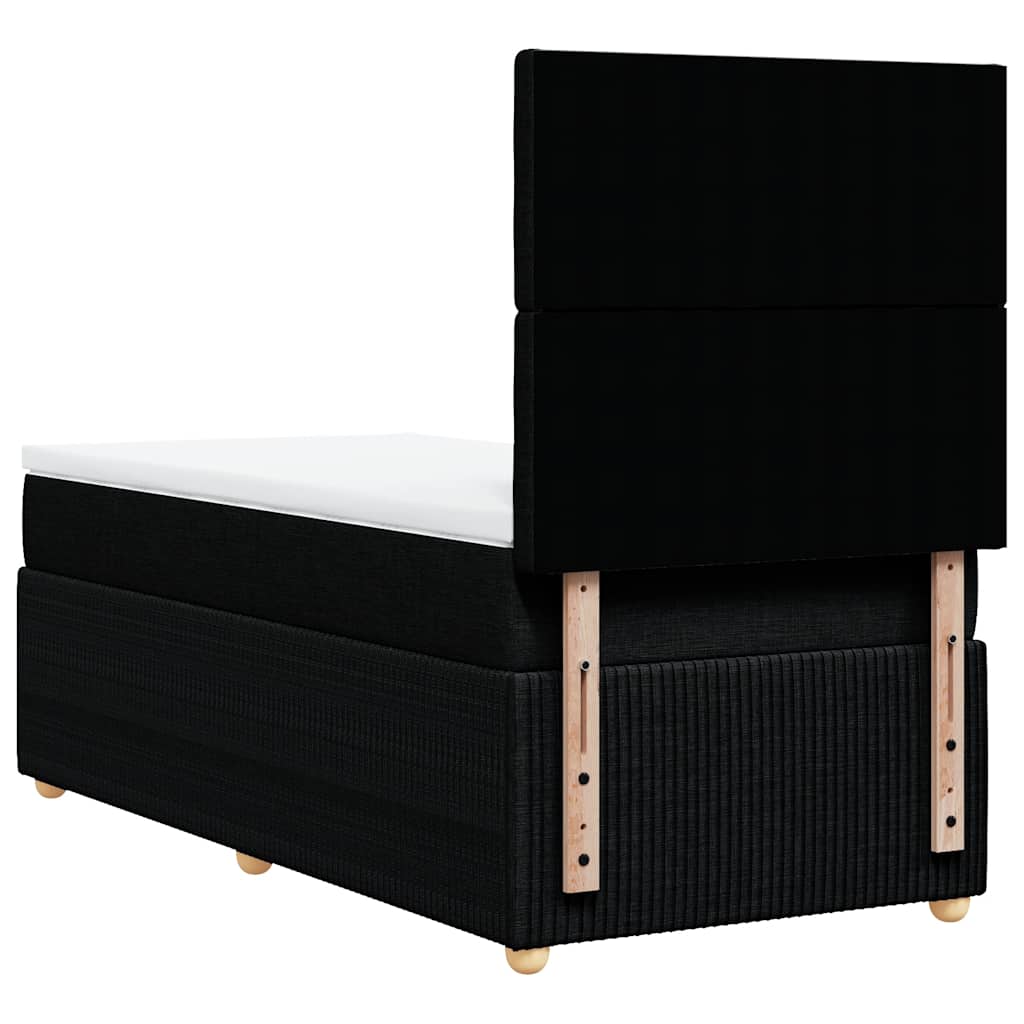 kontinentalseng med madras 90x190 cm stof sort
