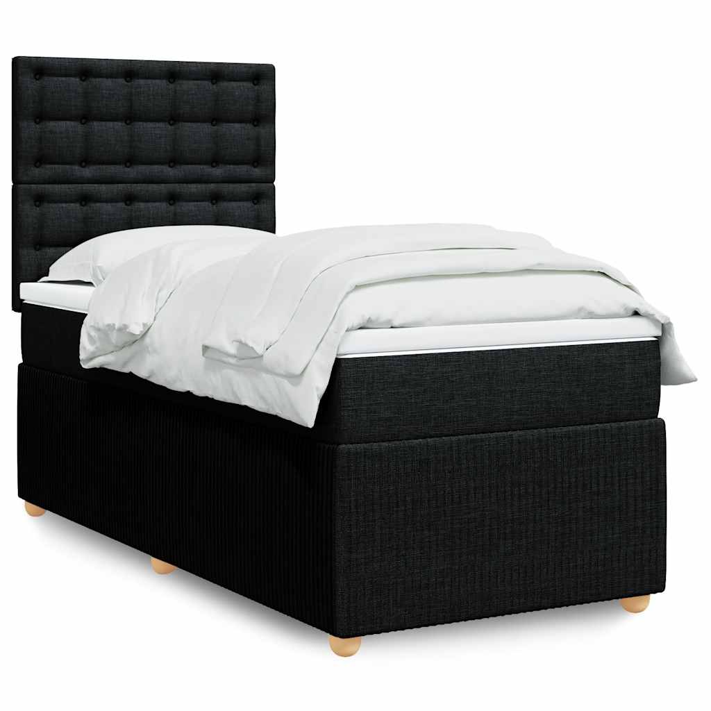 kontinentalseng med madras 90x190 cm stof sort