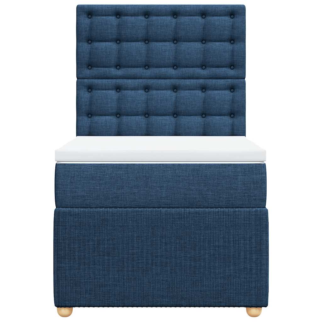 kontinentalseng med madras 90x190 cm stof blå