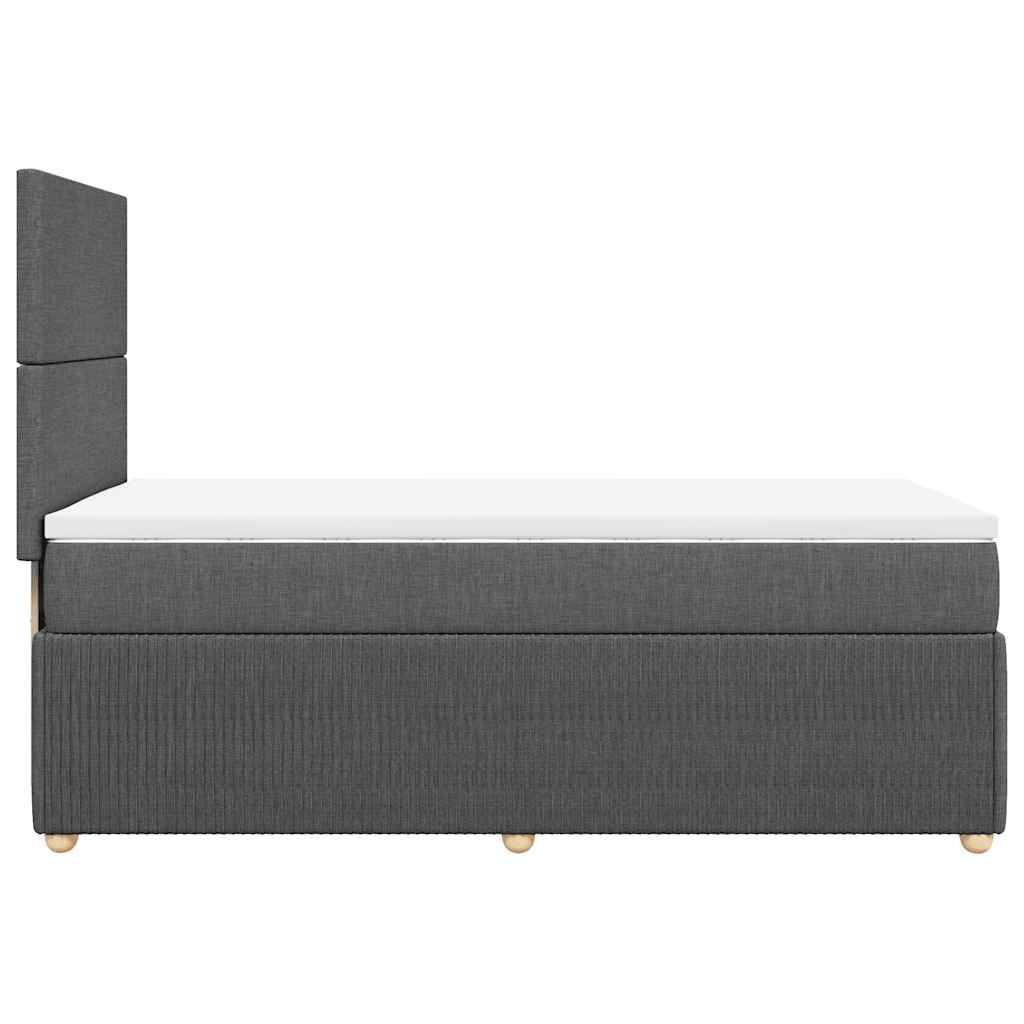 kontinentalseng med madras 90x200 cm stof mørkegrå