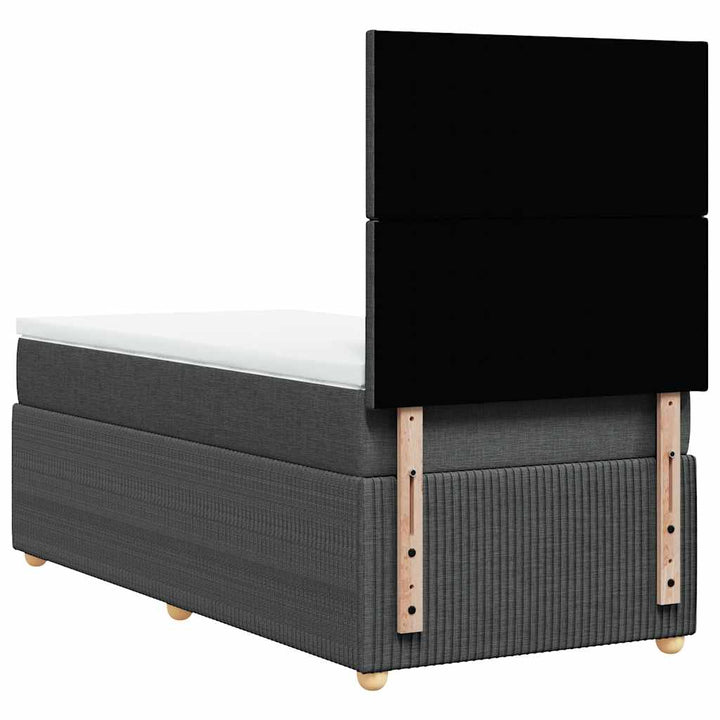 kontinentalseng med madras 90x200 cm stof mørkegrå